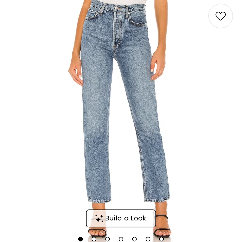 Agolde Straight Leg Jeans in Light Blue